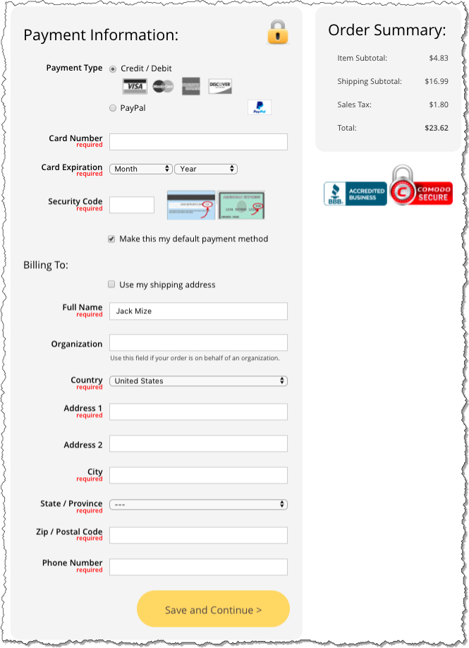 Lulu - Payment Info