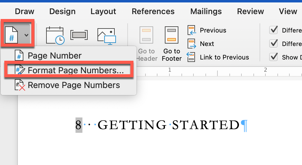 Page numbers